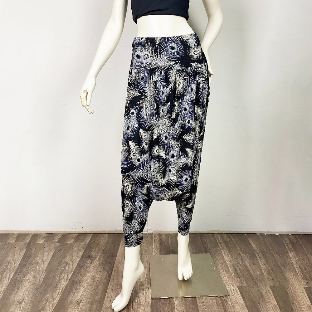 Boho Beach Wide Harem Pants Ethnic Gypsy Hippiestyle Cotton Retro With Pockets